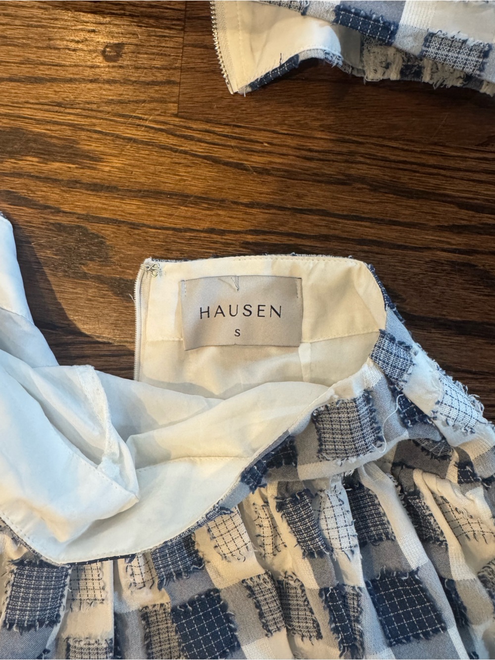 REVOLVE Blue & White Check Cropped Two-Piece Set - Picture 3 of 4